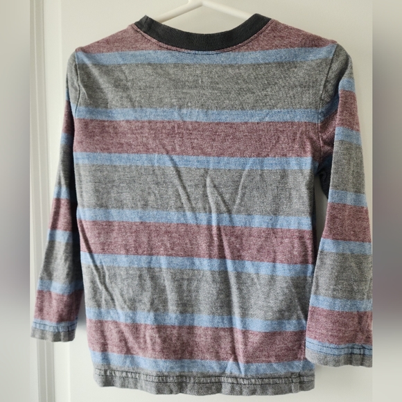 4t Jumping Beans gray, blue red long sleeved t-shirt Spring Easter Striped Fall - Picture 7 of 7